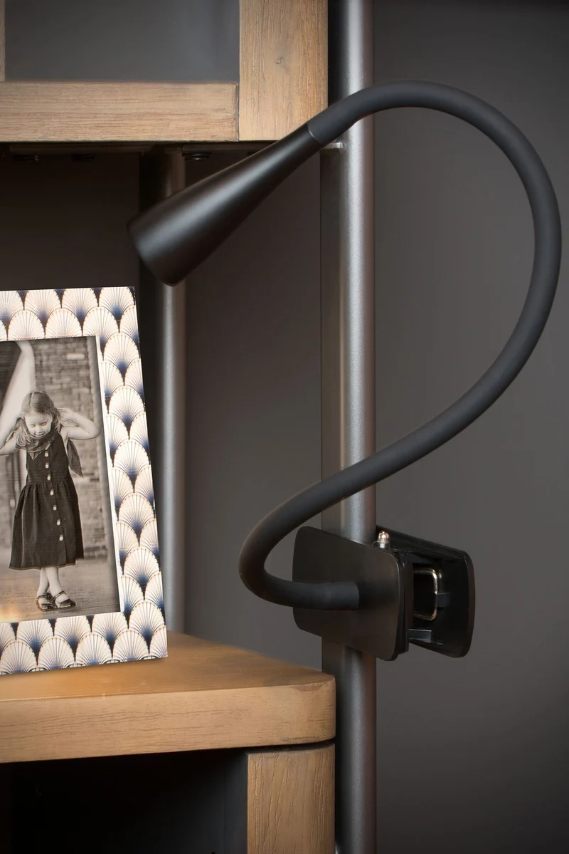 LED-Klemmleuchte Zozy mit Touchdimmer und flexiblem Arm Schwarz