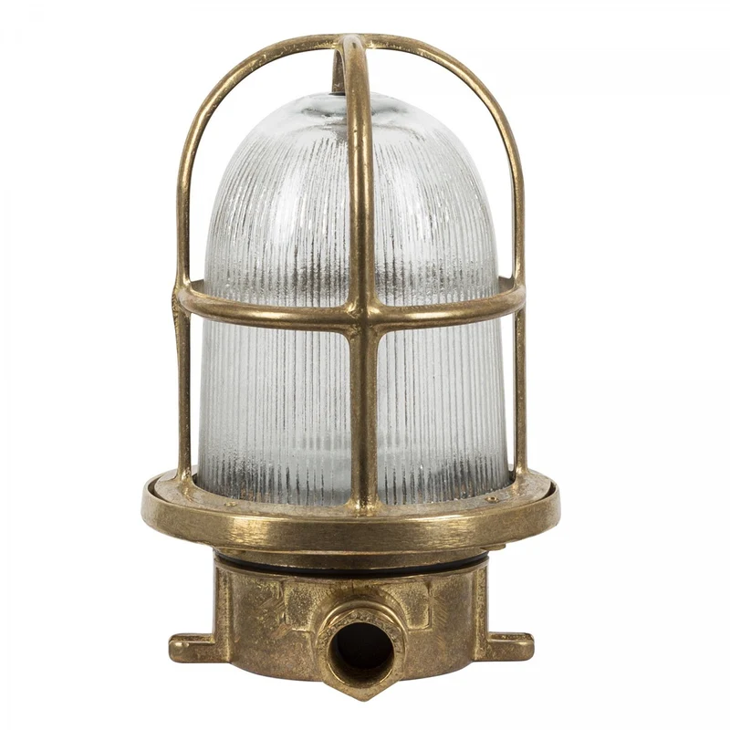 Casa Padrino Jugendstil Schiffslampe 14 x 16 x H. 21 cm - Bronze - Nostalgische Wetterfeste Außenleuchte