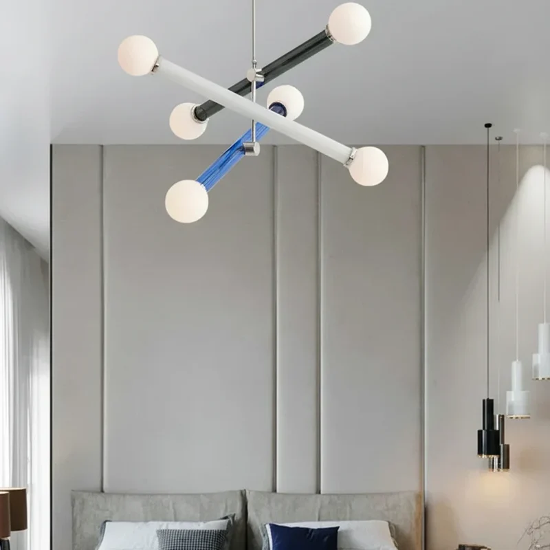 Veelarmige Kroonluchter Glas Multi-Colour Modern Design Eetkamer Woonkamer Slaapkamer Plafondlamp Verlichting | Sansoti