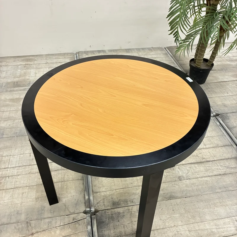 Runder Bistrotisch Beistelltisch Schwarz Braun Holz Tisch Gebraucht