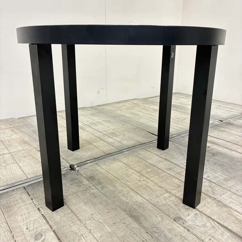 Runder Bistrotisch Beistelltisch Schwarz Braun Holz Tisch Gebraucht