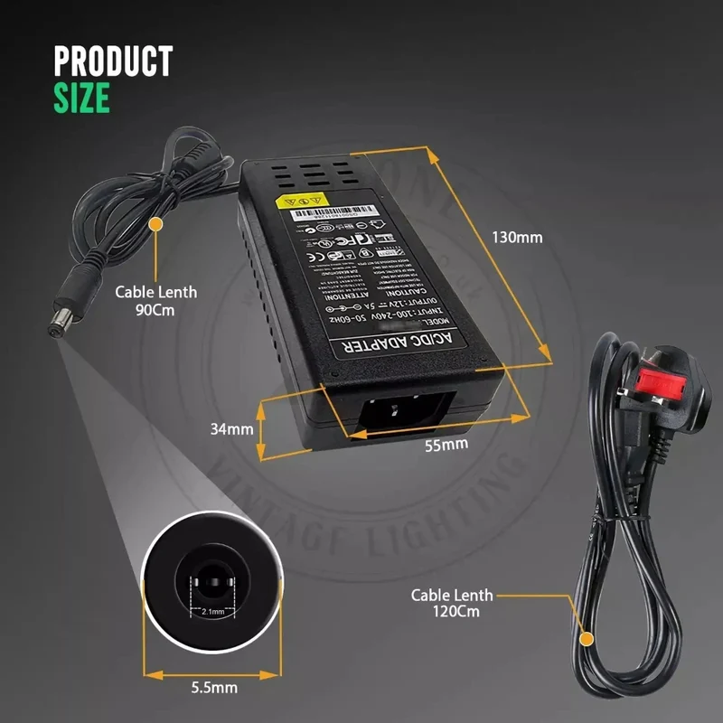 12V 8A Netzteil & 1 Splitter Kabel Netzteil Stecker ~3343