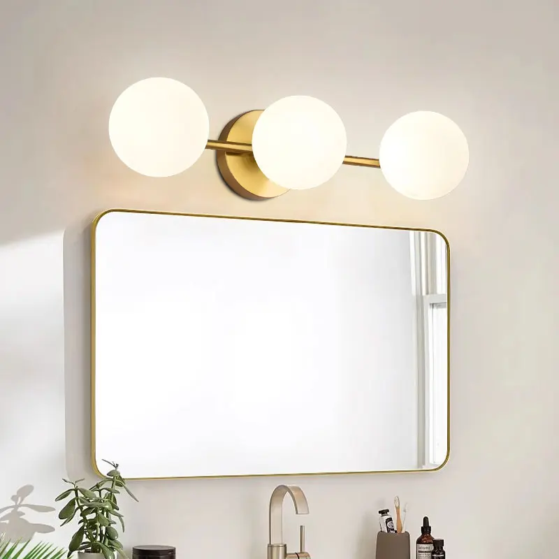 Glazen Bol Wandlamp Metaal Goud Zwart Warm Licht Slaapkamer Gang Woonkamer Scandinavisch Design Sfeerverlichting | Sansoti