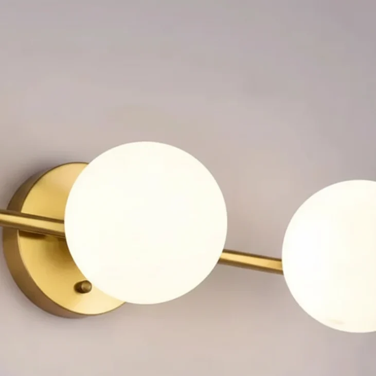 Glazen Bol Wandlamp Metaal Goud Zwart Warm Licht Slaapkamer Gang Woonkamer Scandinavisch Design Sfeerverlichting | Sansoti