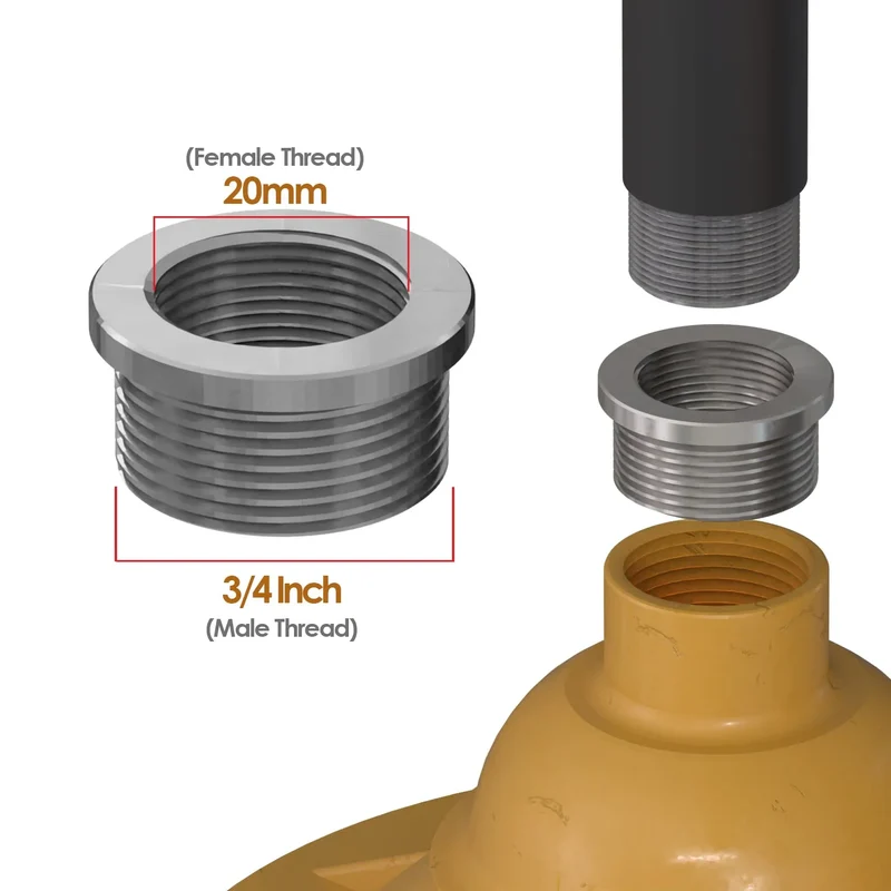Buchse passend 20 mm Buchse x passend 3/4" Stecker Reduzierbuchse Konverter ~3234