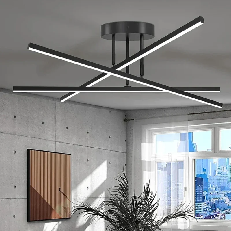 Scandinavische Plafondlamp LED Metaal 55 cm Warm en Koud Licht Woonkamer Eetkamer Slaapkamer Modern Design | Sansoti