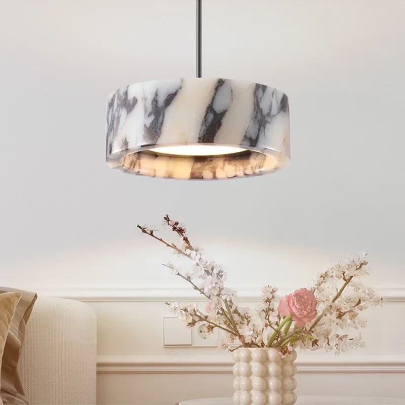 Hanglamp Marmer met IJzeren Afwerking LED Verlichting Modern Design voor Woonkamer Slaapkamer Eetkamer | Sansoti