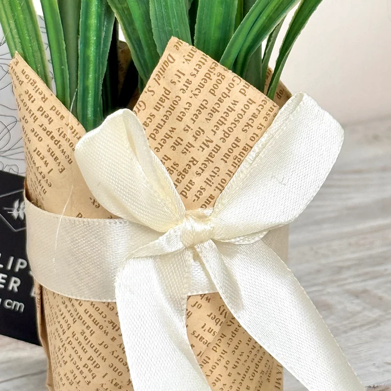 Kunstblumen Tulpen in Geschenkverpackung Deko Lila Frühling