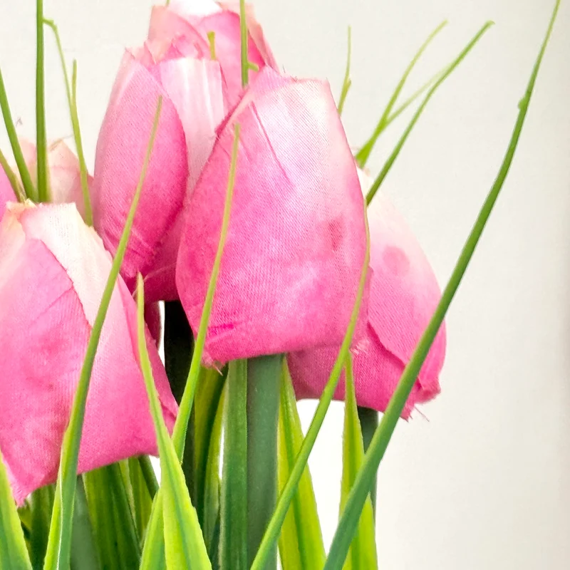 Kunstblumen Tulpen in Geschenkverpackung Deko Pink Frühling