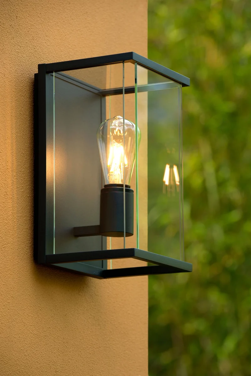 Außenwandleuchte Claire IP54 mit Glasschirm Anthrazit