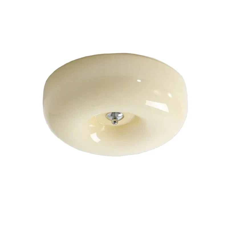 Glazen Plafondlamp Bauhaus Stijl Ivoorwit Minimalistisch Design Slaapkamer Keuken Plafondverlichting | Sansoti