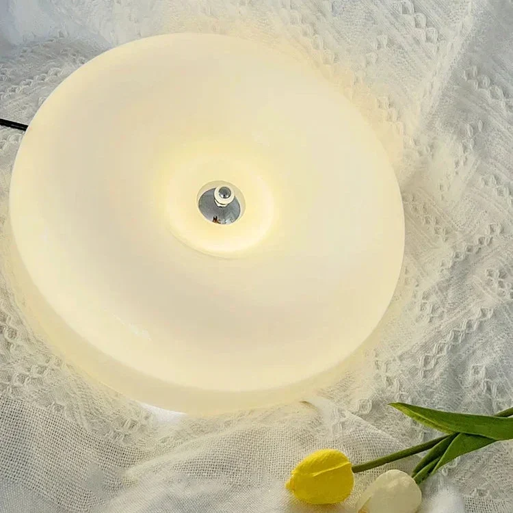 Glazen Plafondlamp Bauhaus Stijl Ivoorwit Minimalistisch Design Slaapkamer Keuken Plafondverlichting | Sansoti