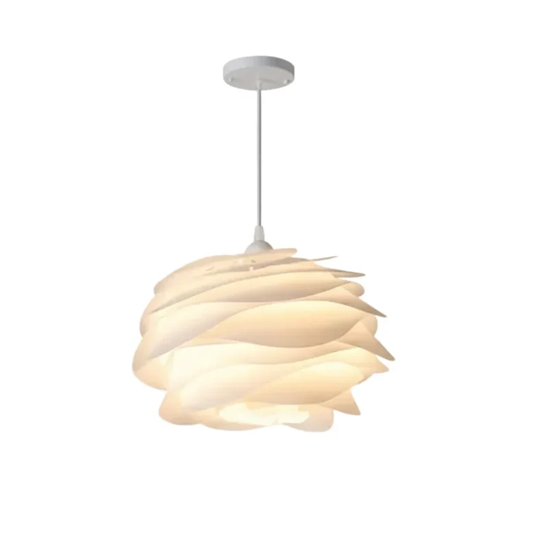Gelaagde Lotus Hanglamp Ø33-43cm PVC Metaal Wit Sculptuur Verlichtingskrans Nordic Design Woonkamer Eethoek | Sansoti