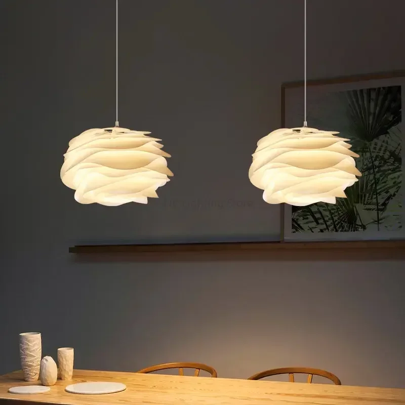 Gelaagde Lotus Hanglamp Ø33-43cm PVC Metaal Wit Sculptuur Verlichtingskrans Nordic Design Woonkamer Eethoek | Sansoti