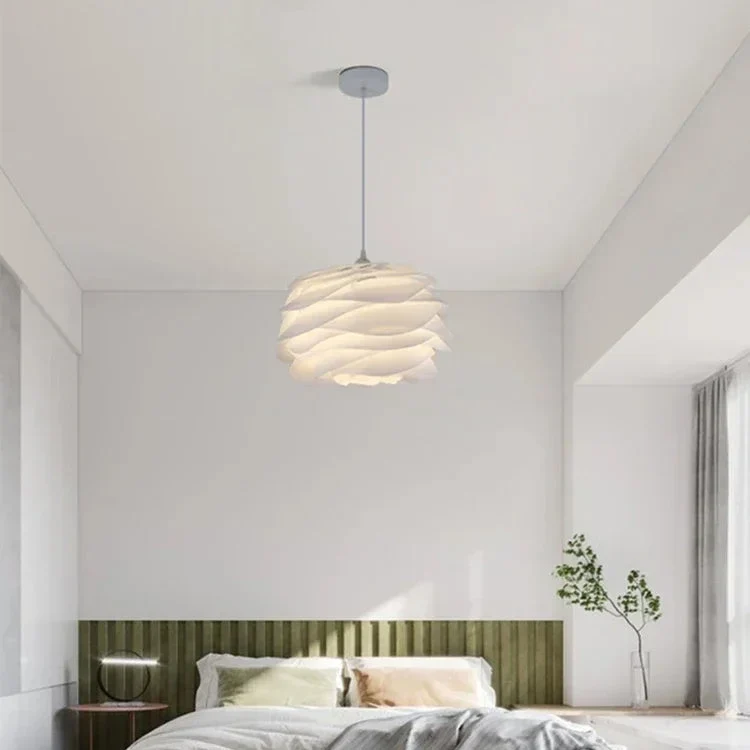 Gelaagde Lotus Hanglamp Ø33-43cm PVC Metaal Wit Sculptuur Verlichtingskrans Nordic Design Woonkamer Eethoek | Sansoti