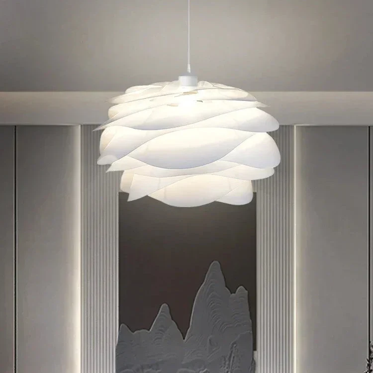 Gelaagde Lotus Hanglamp Ø33-43cm PVC Metaal Wit Sculptuur Verlichtingskrans Nordic Design Woonkamer Eethoek | Sansoti