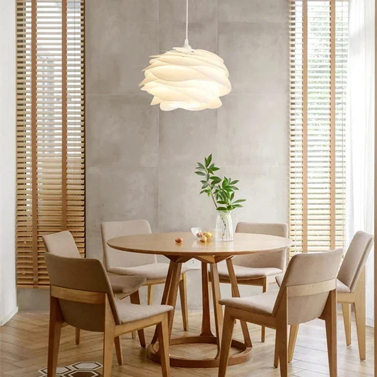 Gelaagde Lotus Hanglamp Ø33-43cm PVC Metaal Wit Sculptuur Verlichtingskrans Nordic Design Woonkamer Eethoek | Sansoti