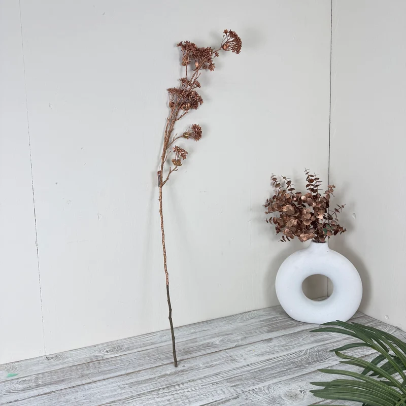 Künstliche Zweigblume Dekoblume Kupferfarben Deko