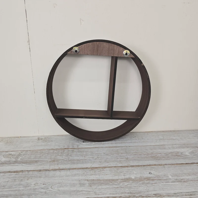Home Accents Wandregal 37cm Braun Holz Rund Fächer Regal