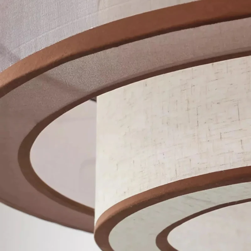 Gelaagde Hanglamp met Dubbele Stoffen Kap Ø50-80cm Inclusief LED Verlichting voor Eetkamer Slaapkamer | Sansoti