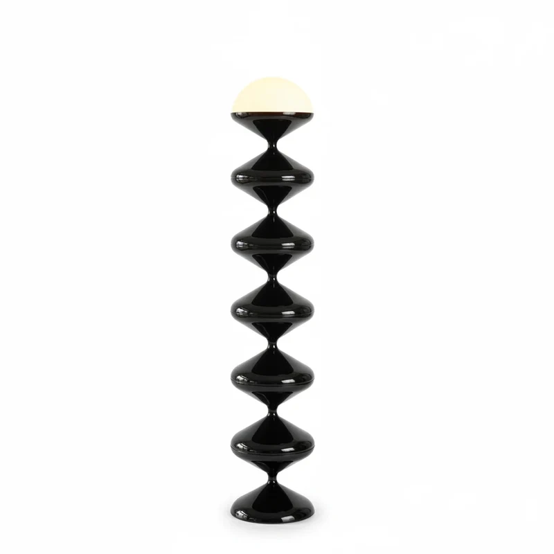 Staande Vloerlamp Crème Glas Kalebas Vorm LED Bauhaus Sculptuur Woonkamer Slaapkamer Hoekverlichting | Sansoti