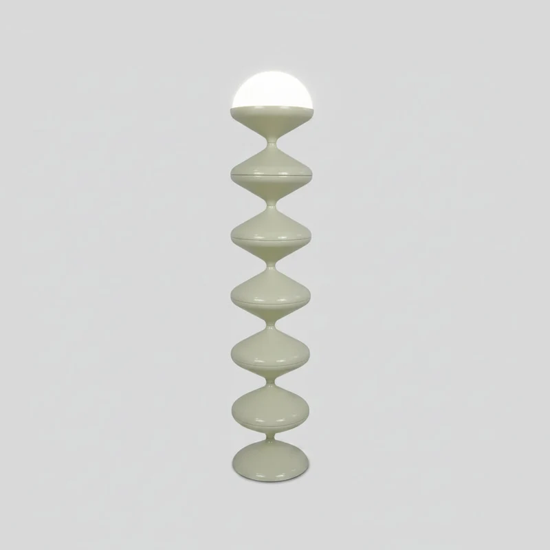 Staande Vloerlamp Crème Glas Kalebas Vorm LED Bauhaus Sculptuur Woonkamer Slaapkamer Hoekverlichting | Sansoti
