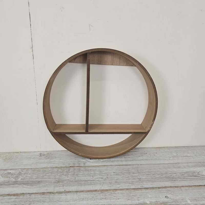 Home Accents Wandregal 37cm Hellbraun Holz Rund Fächer Regal
