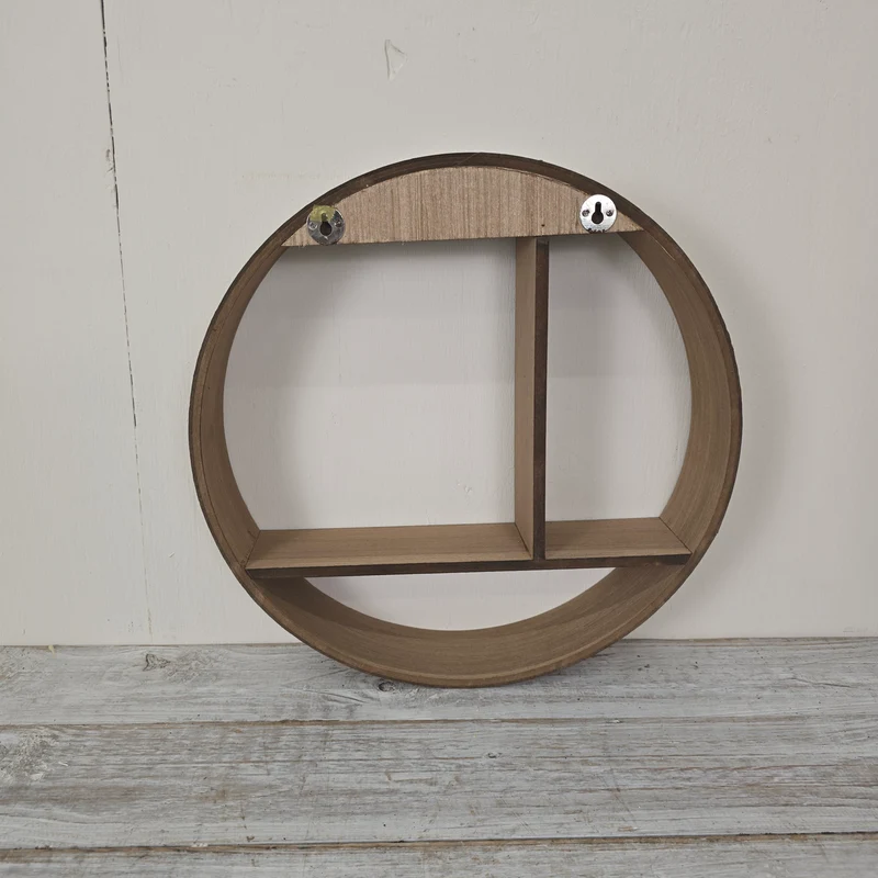 Home Accents Wandregal 37cm Hellbraun Holz Rund Fächer Regal