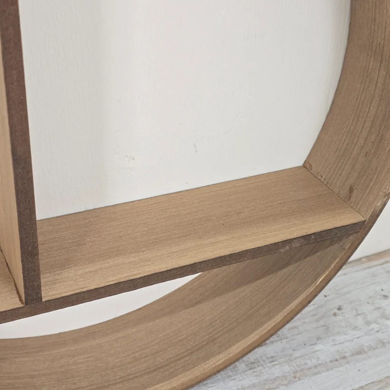 Home Accents Wandregal 37cm Hellbraun Holz Rund Fächer Regal