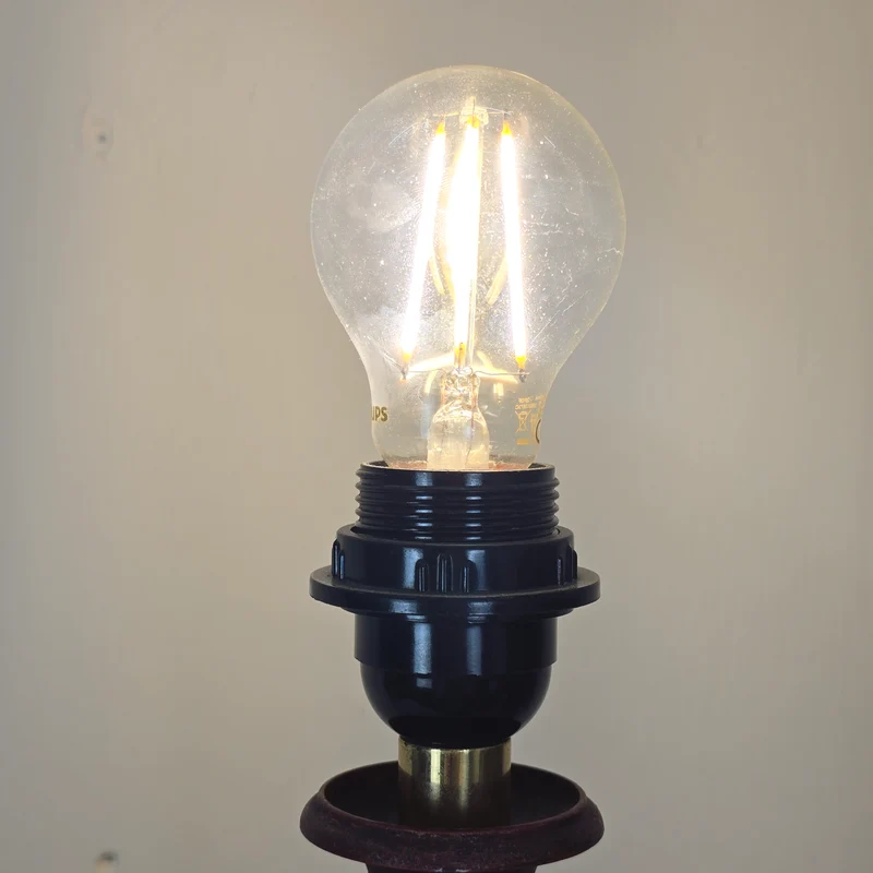 Große Tischlampe Holz Rotbraun Lampe Gebraucht vintage