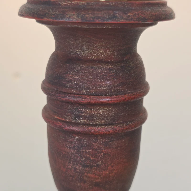 Große Tischlampe Holz Rotbraun Lampe Gebraucht vintage