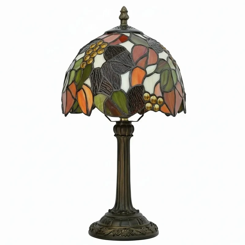 Vintage Tafellamp Glas-in-lood E27 Hars Kap Bureaulamp Nachtkastje Leeslamp Sfeerverlichting Woonkamer | Sansoti