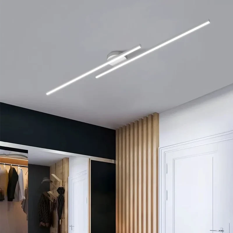 Aluminium LED Plafondlamp Stripverlichting Zwart Wit Modern Design Slaapkamer Eetkamer Kantoor 60-120cm | Sansoti