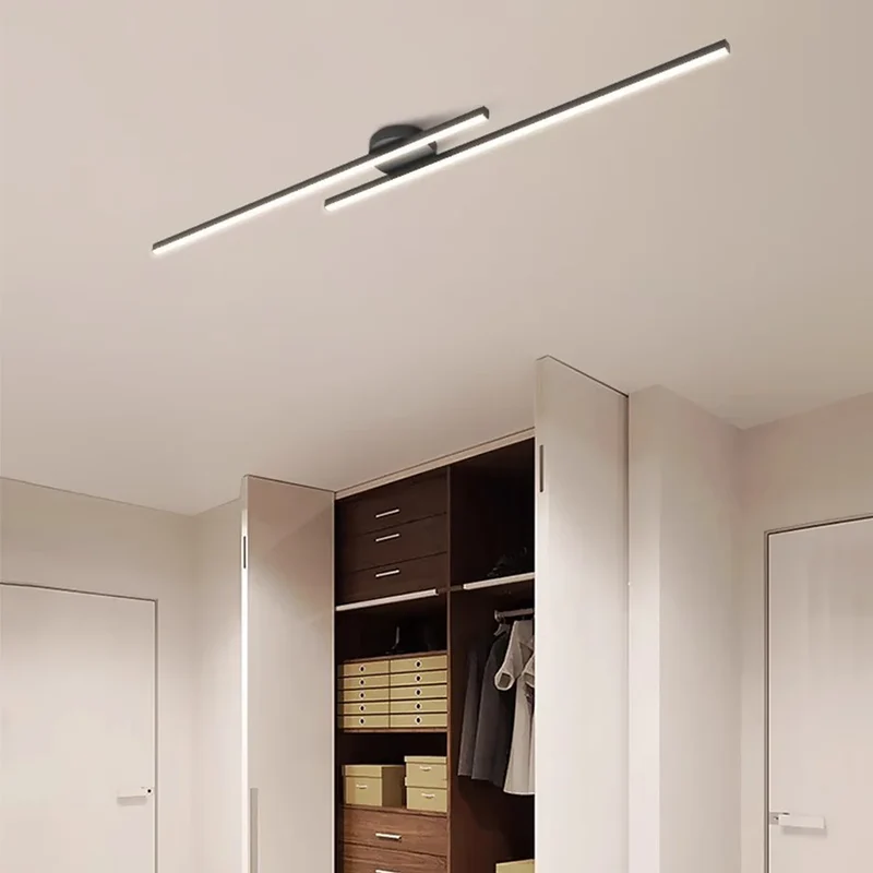 Aluminium LED Plafondlamp Stripverlichting Zwart Wit Modern Design Slaapkamer Eetkamer Kantoor 60-120cm | Sansoti