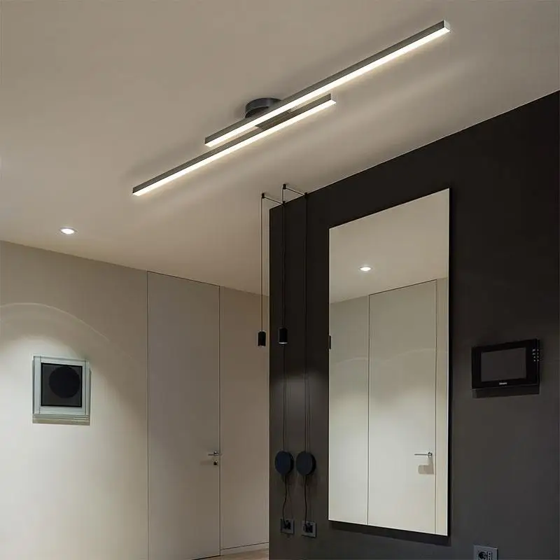 Aluminium LED Plafondlamp Stripverlichting Zwart Wit Modern Design Slaapkamer Eetkamer Kantoor 60-120cm | Sansoti