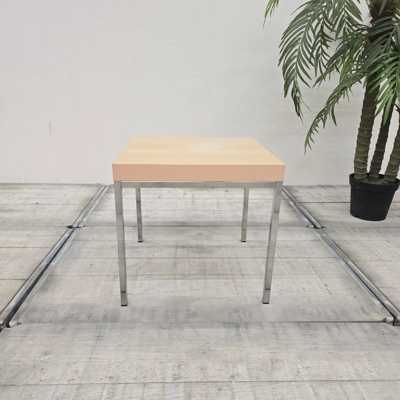 IKEA Klubbo Beistelltisch Buche Holz Quadratisch mit Metallgestell Tisch Gebraucht