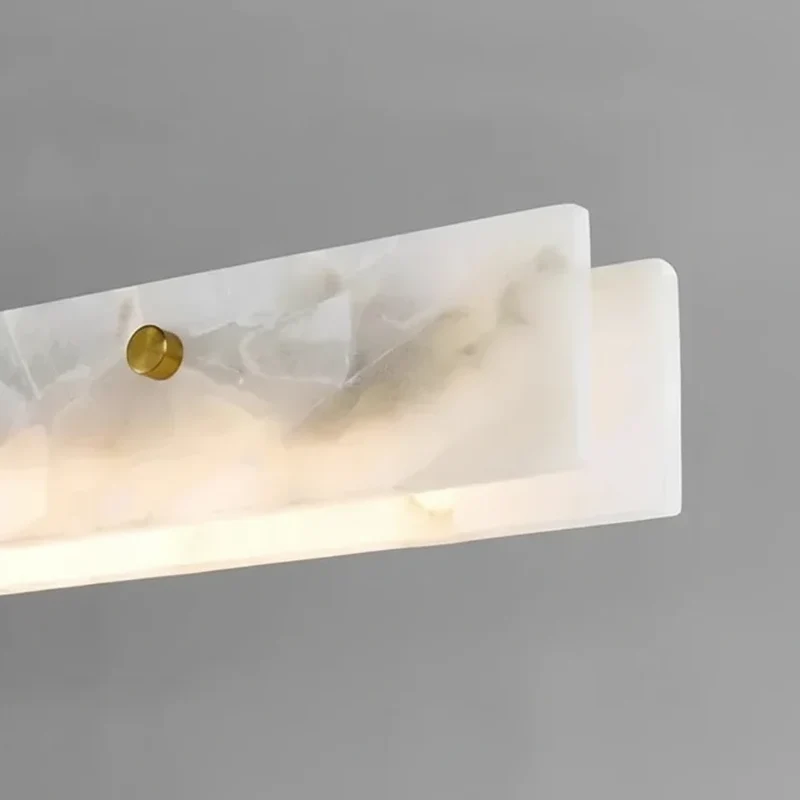 Lineaire Hanglamp Albast 100-120cm Dimbaar LED Kroonluchter Eetkamer Keukeneiland Warm Licht Elegant | Sansoti