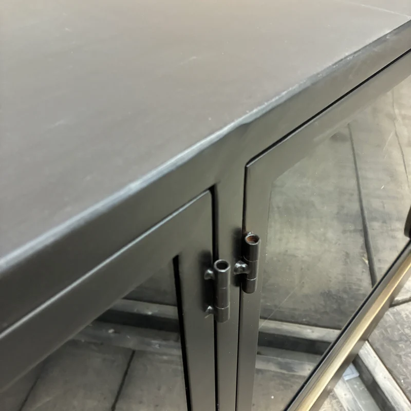 PTMD Riho PTMD Sideboard Glas Kommode Schwarz Metall
