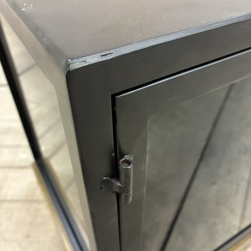 PTMD Riho PTMD Sideboard Glas Kommode Schwarz Metall