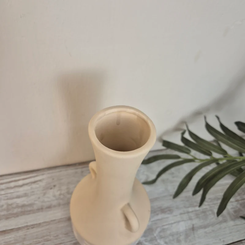 Boltze Home Cimera Vase Creme/Weiß Keramik Mit Griffen Deko