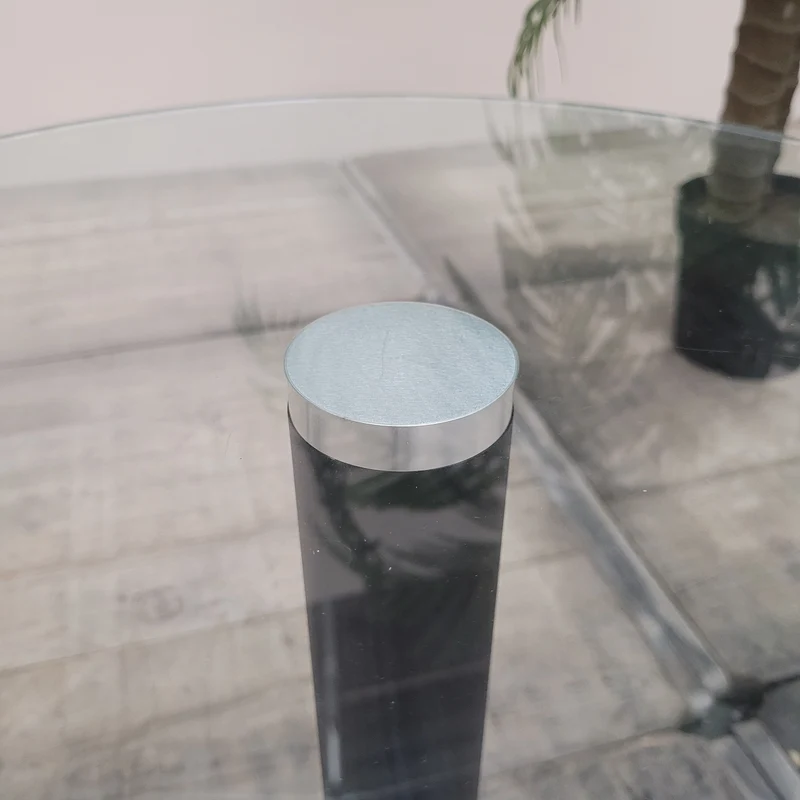 Beistelltisch Rund Glas Tisch Schwarz 50cm Modern Gebraucht