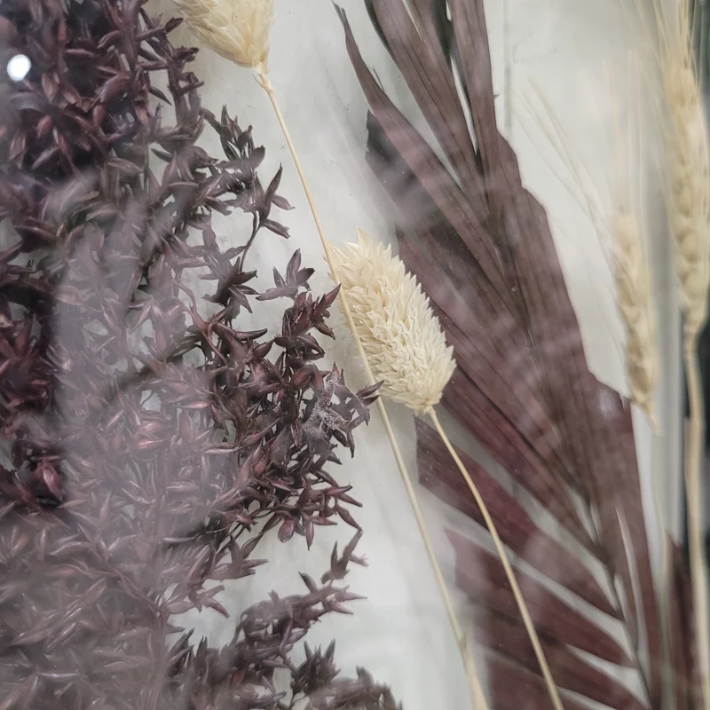 Fotorahmen mit getrockneten Blumen antik schwarz Deko