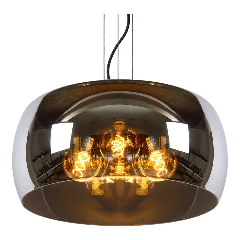 Pendelleuchte Olivia 3-flammig mit Rauchglasschirm Ø 50cm höhenverstellbar