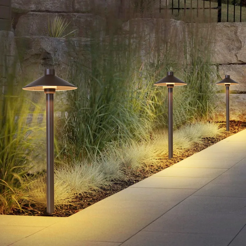 Tuinverlichting Metalen Bollard met Parasolvorm en LED voor Paden Entree Sfeerverlichting Buitenlamp | Sansoti