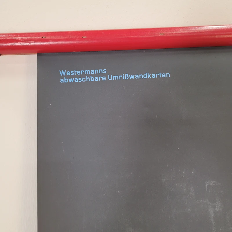 Vintage Schulwandkarte Deutschland Mitteleuropa – Lehrtafel Rollbild Wanddeko