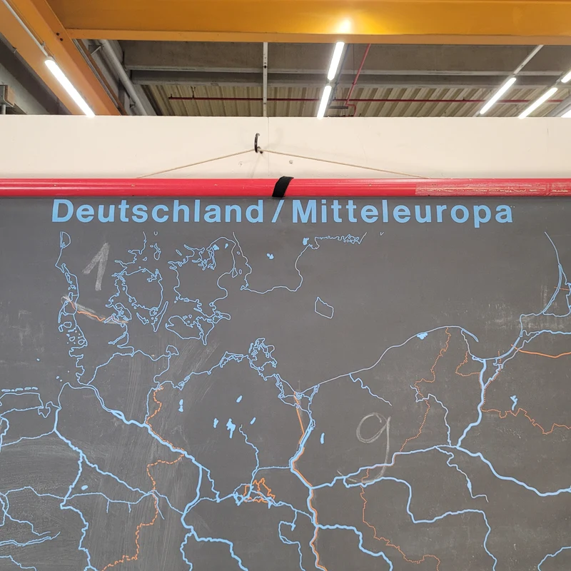 Vintage Schulwandkarte Deutschland Mitteleuropa – Lehrtafel Rollbild Wanddeko