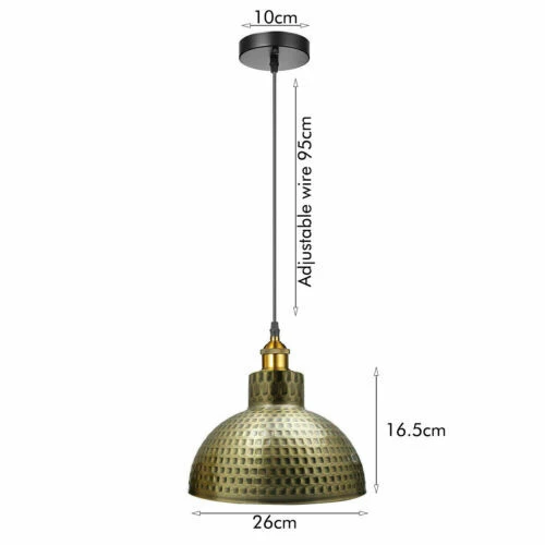 Retro Moroccan Pendelleuchte Messing Gehämmert E27 ~3205