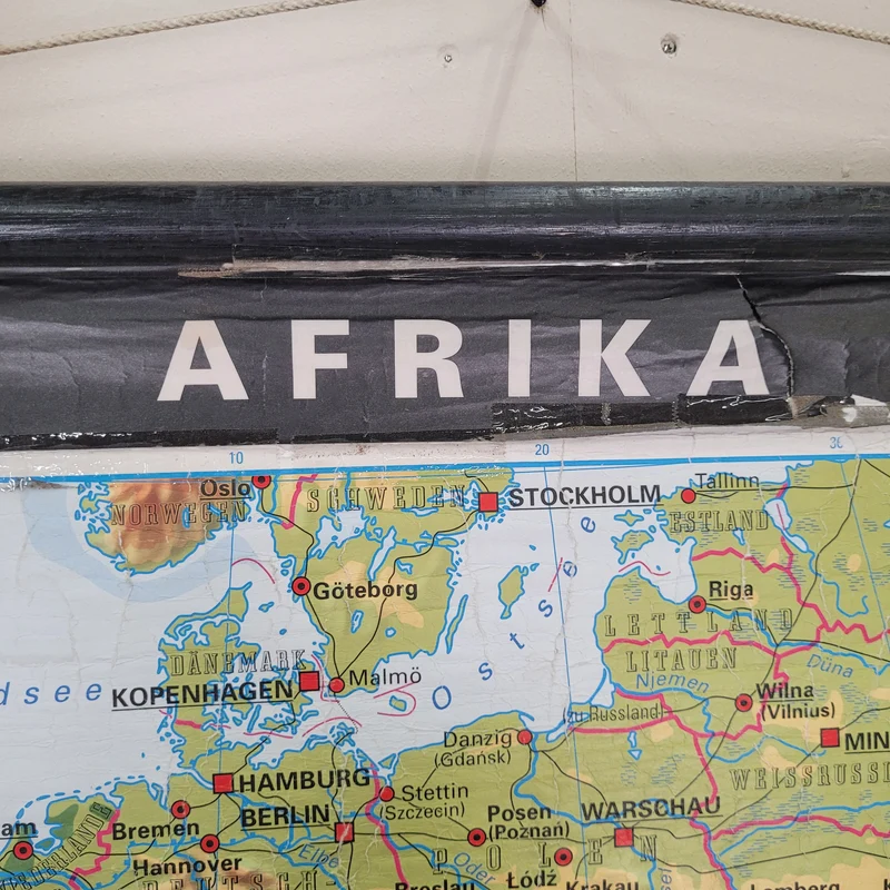 Vintage Schulwandkarte Afrika – Lehrtafel Rollbild Wanddeko