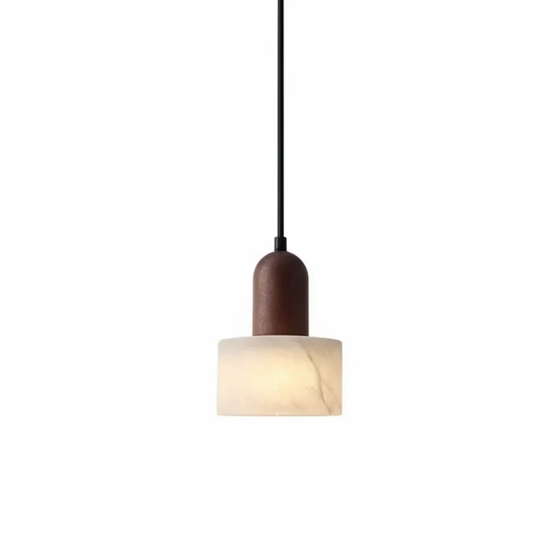Hanglamp Marmer Jade-Wit Snoerpendel Natuursteen LED 12cm Eetkamer Woonkamer Designverlichting Sfeerverlichting | Sansoti