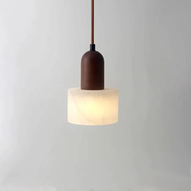 Hanglamp Marmer Jade-Wit Snoerpendel Natuursteen LED 12cm Eetkamer Woonkamer Designverlichting Sfeerverlichting | Sansoti